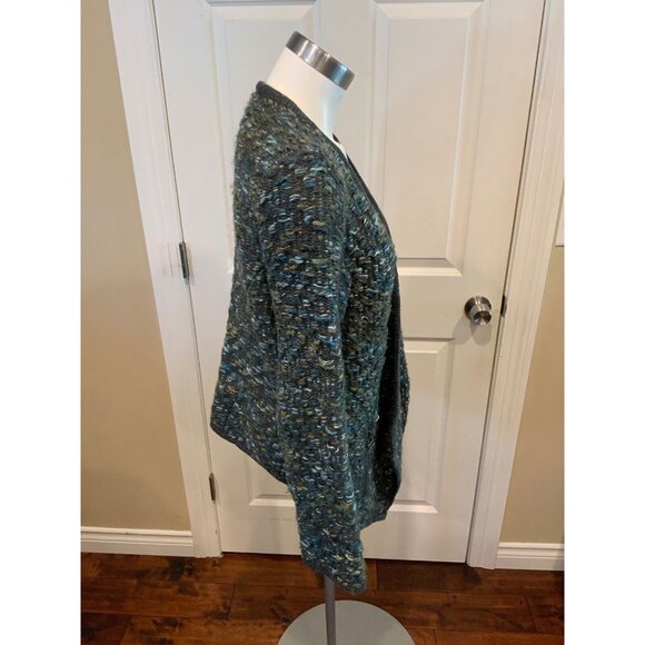Moth Anthopologie Green Keavy Jacquard Chunky Knit Cardigan W/ Pockets, Size Med - Picture 3 of 6